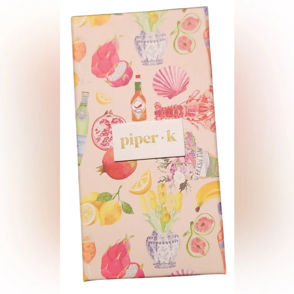PIPER K Retro Style Motel Hotel Key La Dolce Vida Citrus Keychain Bag Charm NWT